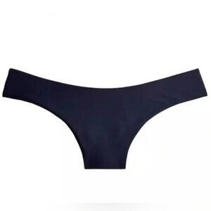 J Crew Curved Waist Cheeky Bikini Bottoms in Navy Blue Size M New